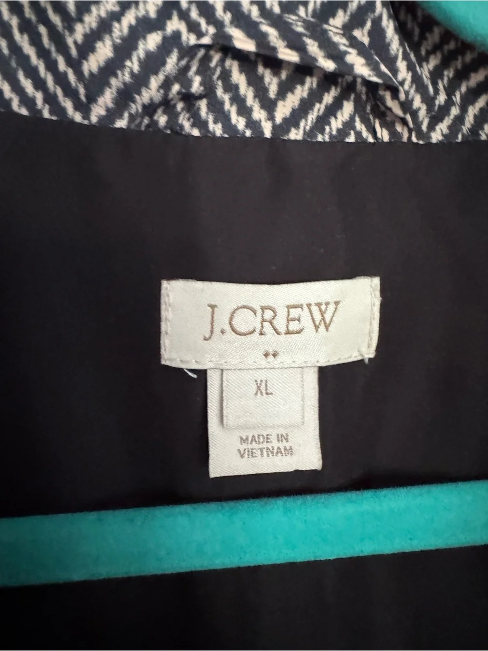 J. Crew Black Quilted Vest with Teal Trim